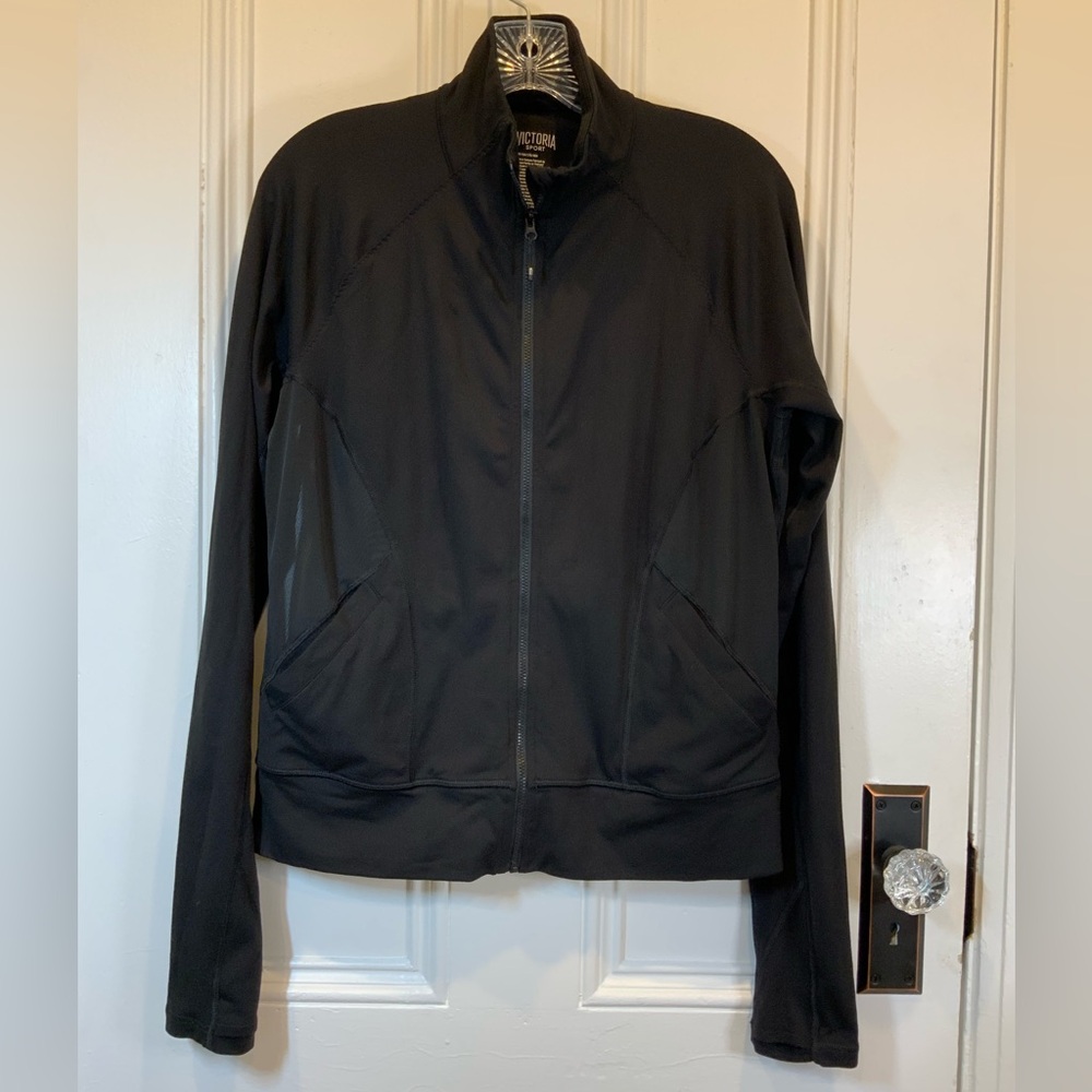 Victoria’s Secret Activewear Sport Black Full Zip Jacket With Mesh Back - Size S